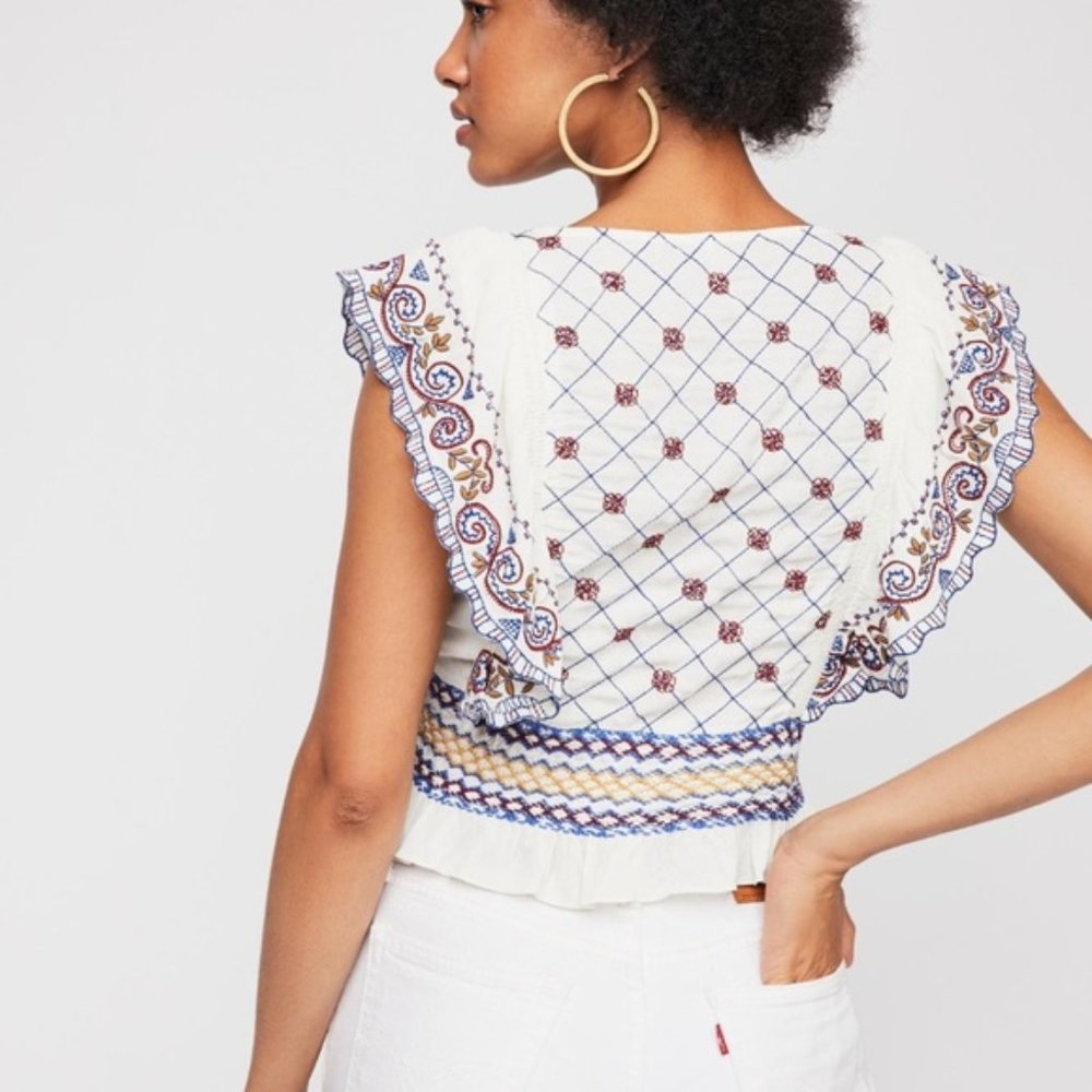 NWT! Free People Beaded Holland Park Top - Picture 4 of 5